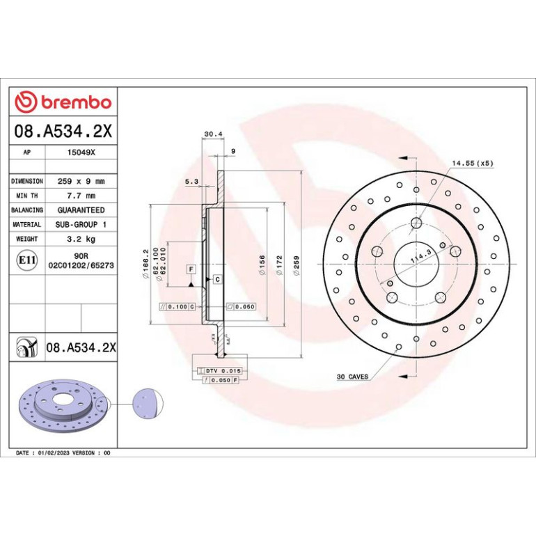 Bremsscheibe HA 08.A534.2X Bremsscheibe HA 08.A534.2X
