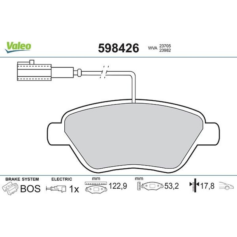 VALEO Bremsbeläge 598426 VALEO Bremsbeläge 598426