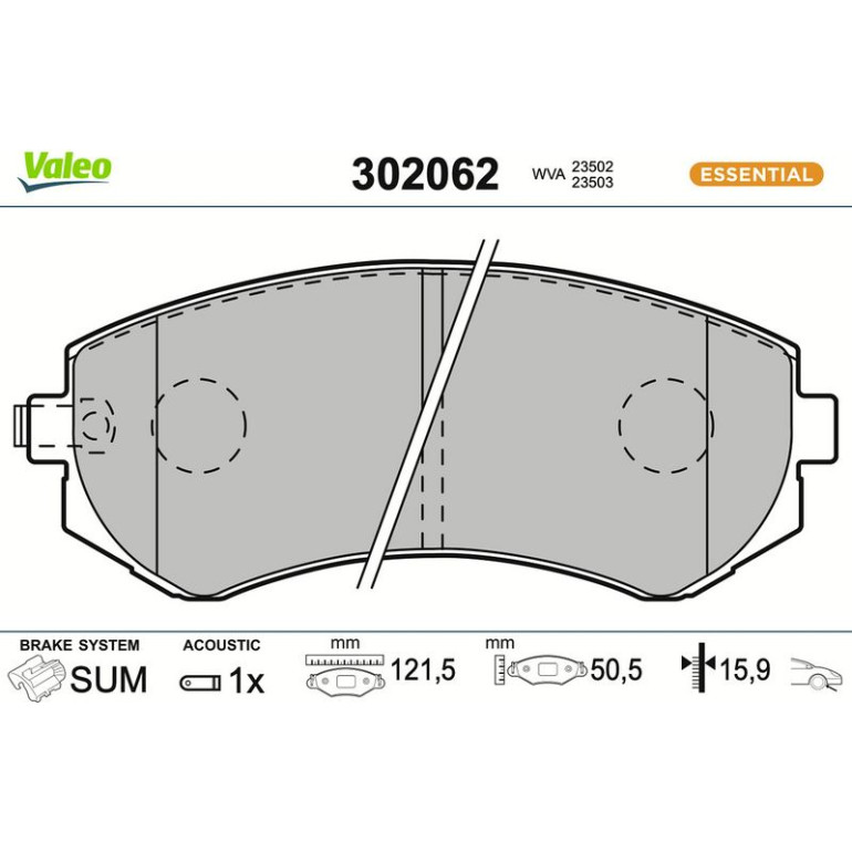 VALEO Bremsbeläge 302062 VALEO Bremsbeläge 302062