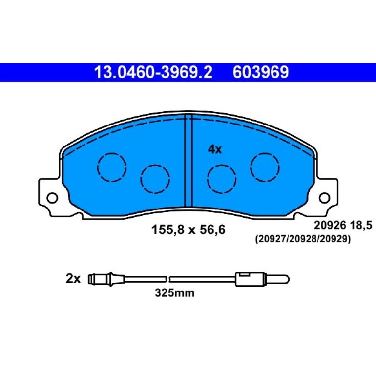 ATE Bremsbelagsatz 13.0460-3969.2 ATE Bremsbelagsatz 13.0460-3969.2