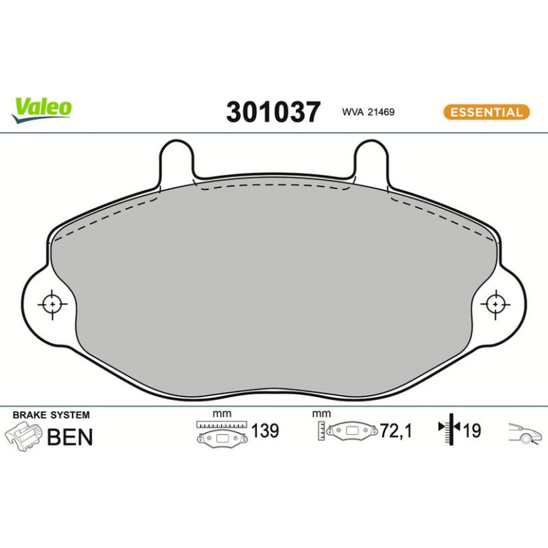 VALEO Bremsbeläge 301037