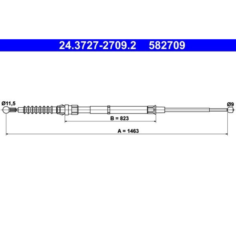 ATE Handbremsseil Seilzug Festellbremse 24.3727-2709.2 ATE Handbremsseil Seilzug Festellbremse 24.3727-2709.2