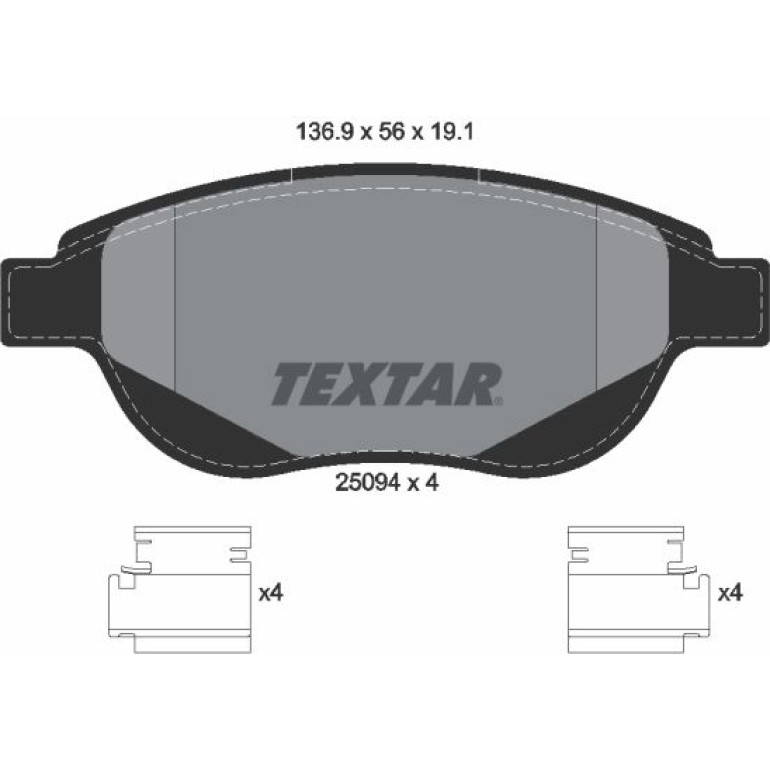 Bremsbelagsatz Citroen P. C4 1.6/2.0Hdi 04 2509401 Bremsbelagsatz Citroen P. C4 1.6/2.0Hdi 04 2509401