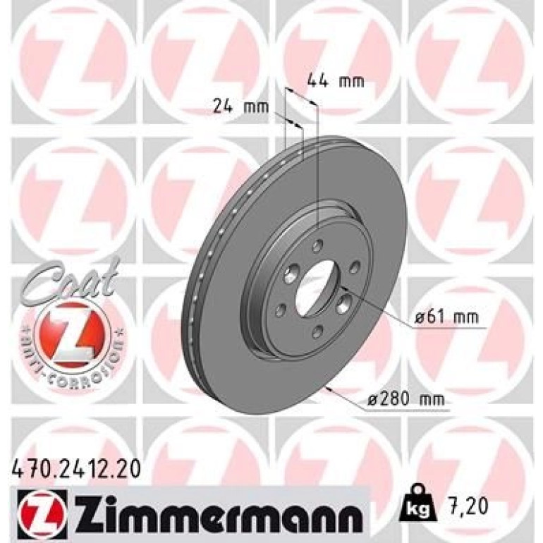 ZIMMERMANN Bremsscheibe 470.2412.20 ZIMMERMANN Bremsscheibe 470.2412.20