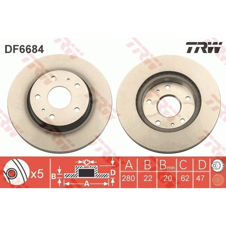 89 481 036 Bremsscheibe VA DF6684 89 481 036 Bremsscheibe VA DF6684