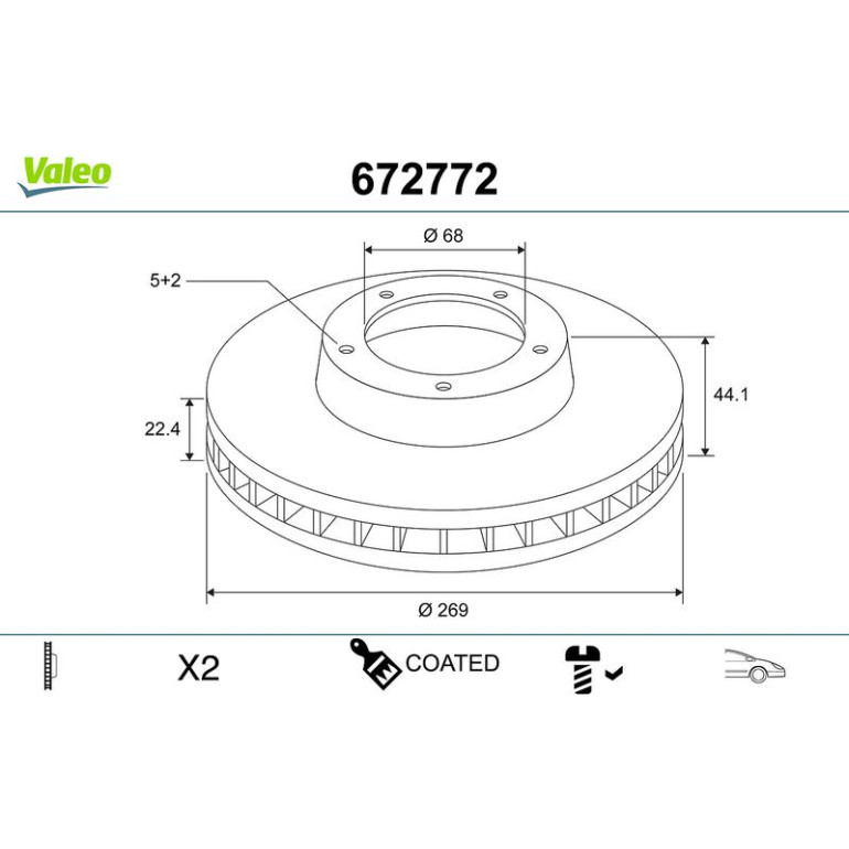 VALEO Bremsscheibe 672772 VALEO Bremsscheibe 672772