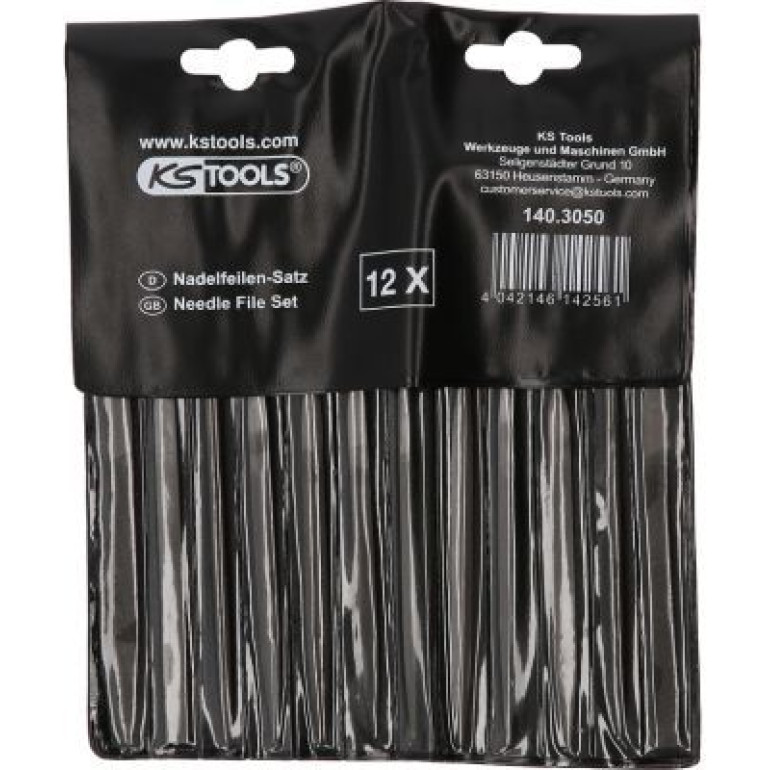 KS TOOLS Satz Nadelfeilen mit Kunststoffgriff, 12-teilig 140.3050 KS TOOLS Satz Nadelfeilen mit Kunststoffgriff, 12-teilig 140.3050