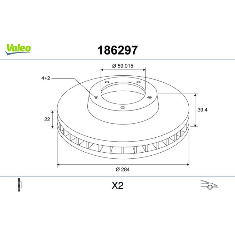 VALEO Bremsscheibe 186297