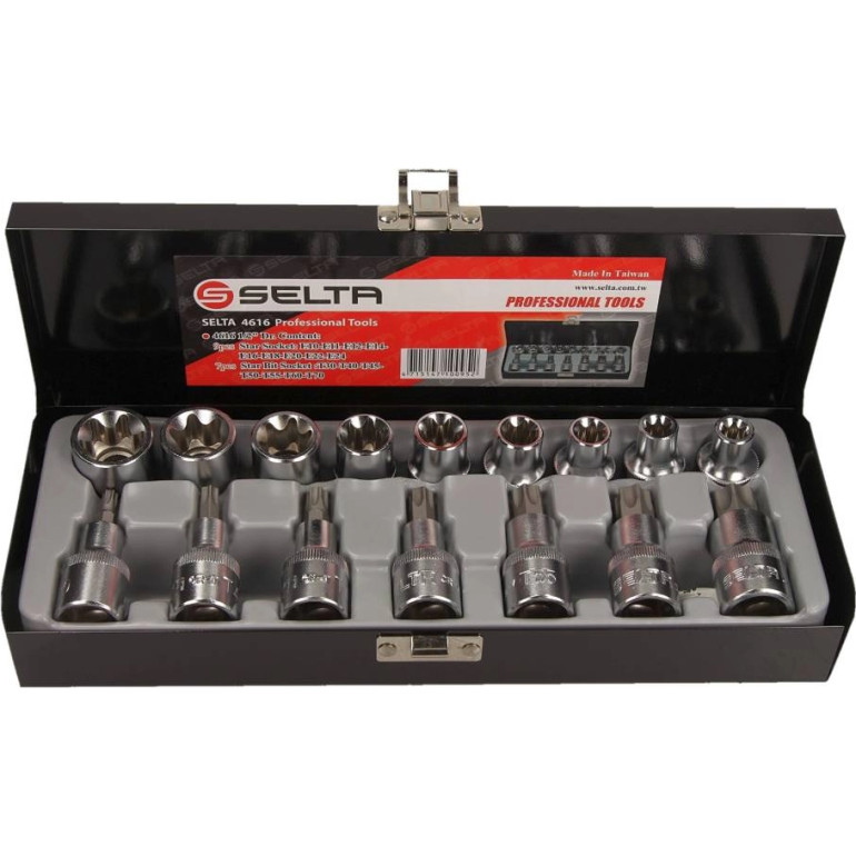 Satz Torx-Steckschlüssel Und L-Schlüssel, 1/2, 16 Cz, E 10-24, T 30-70 4616 Satz Torx-Steckschlüssel Und L-Schlüssel, 1/2, 16 Cz, E 10-24, T 30-70 4616