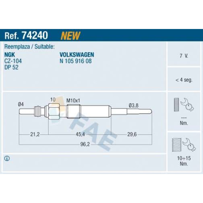 FAE Glühkerze 74240 FAE Glühkerze 74240
