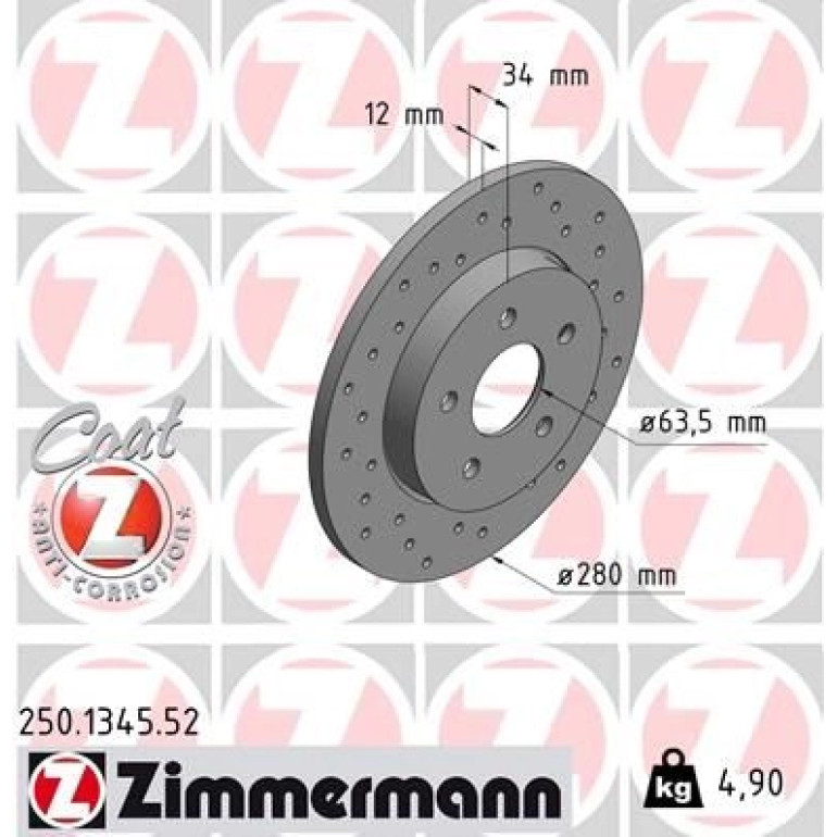 Bremsscheibe HA 250.1345.52 Bremsscheibe HA 250.1345.52