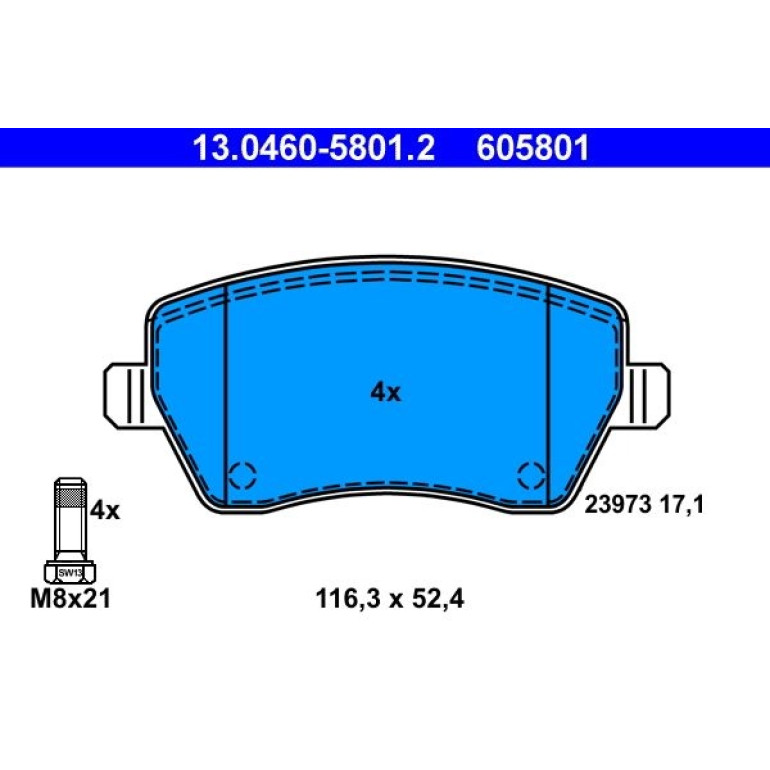 Bremsbelagsatz Nissan P. Micra 1,0-1,6 03-10 13.0460-5801.2 Bremsbelagsatz Nissan P. Micra 1,0-1,6 03-10 13.0460-5801.2