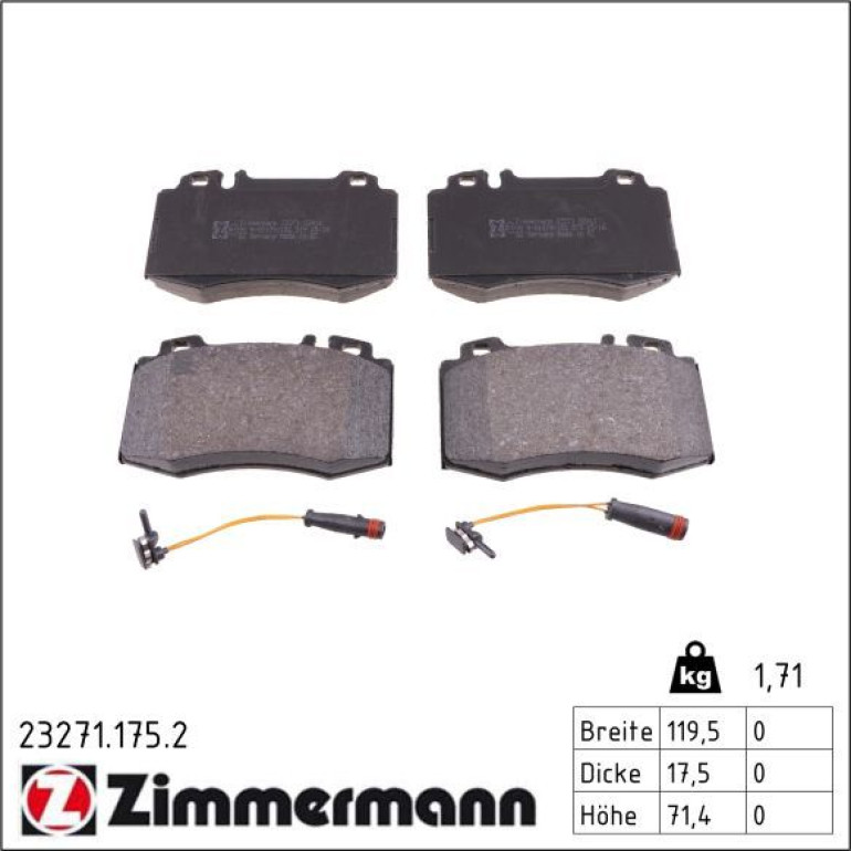 ZIMMERMANN Bremsbeläge 23271.175.2 ZIMMERMANN Bremsbeläge 23271.175.2