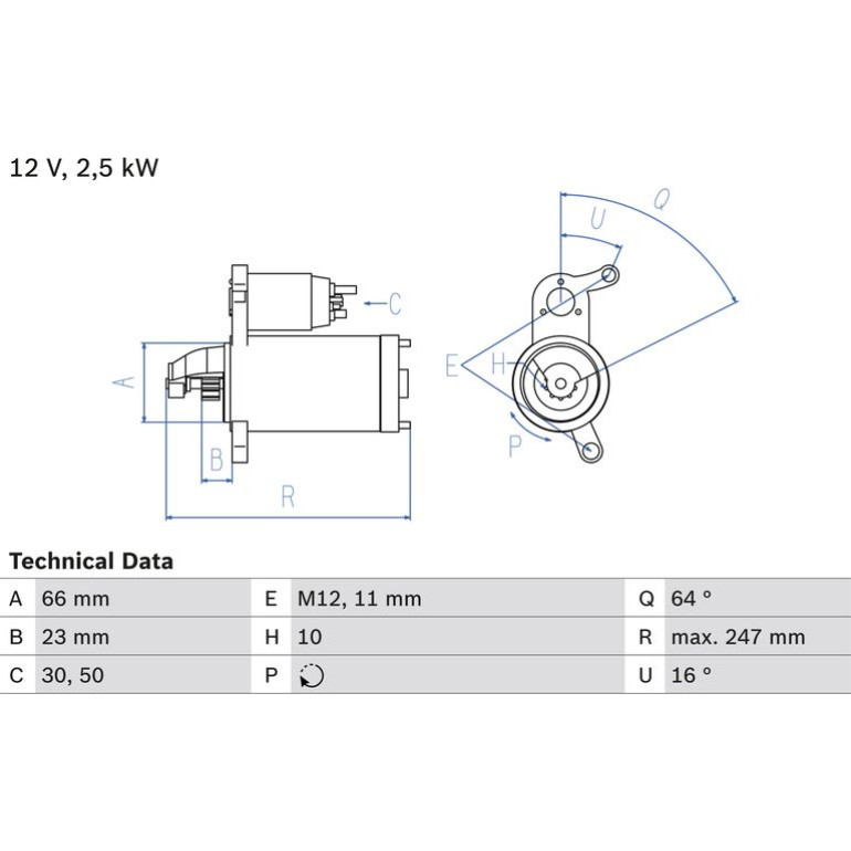 Bosch Automotive Anlasser 0986024040 Bosch Automotive Anlasser 0986024040