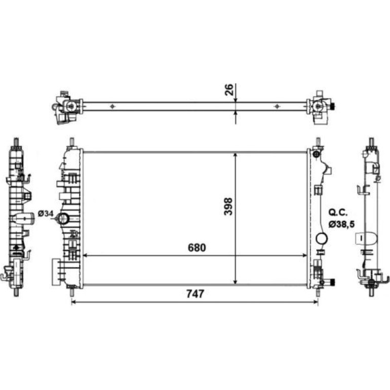 Kühler, Motorkühlung 53776 Kühler, Motorkühlung 53776