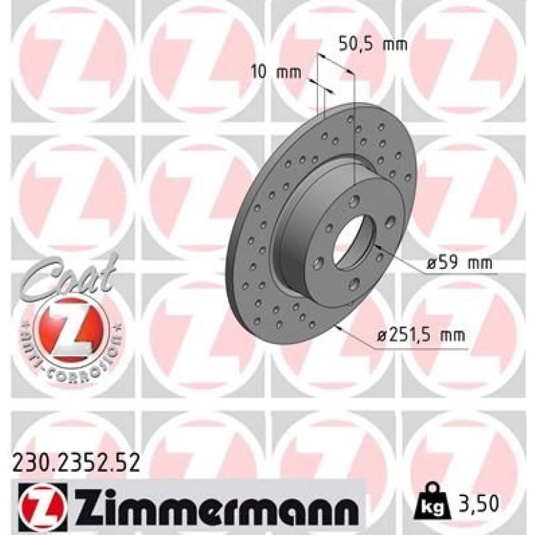 40 482 001 Sport Bremsscheibe HA Sport O 230.2352.52