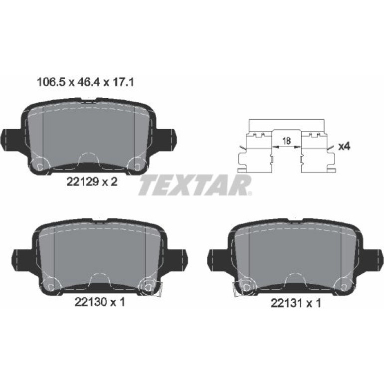 Bremsbelagsatz Opel T. Astra K 1.0-1.6 15 2212901 Bremsbelagsatz Opel T. Astra K 1.0-1.6 15 2212901