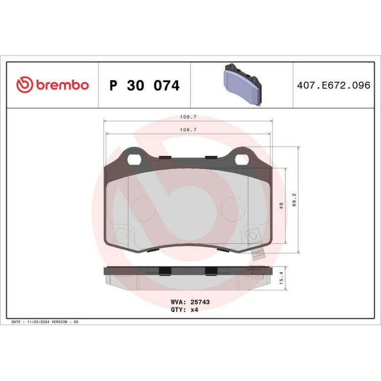BREMBO Bremsklötze HA P 30 074 BREMBO Bremsklötze HA P 30 074