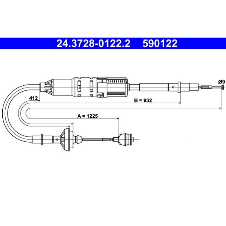 Seilzug, Kupplungsbetigung 24.3728-0122.2 Seilzug, Kupplungsbetigung 24.3728-0122.2