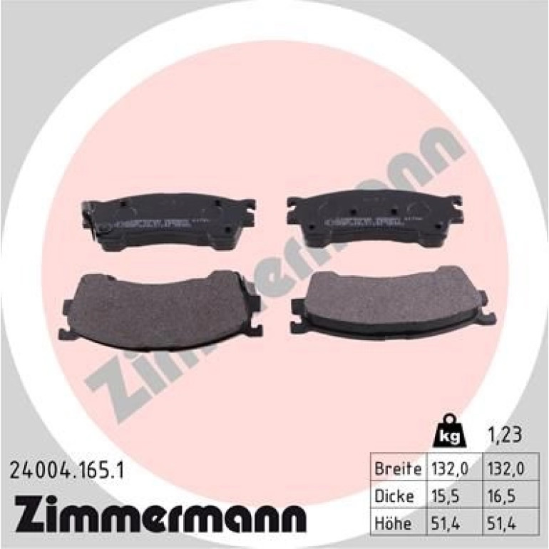 ZIMMERMANN Bremsbeläge 24004.165.1