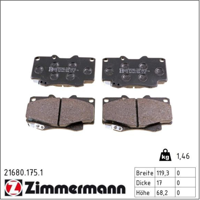 ZIMMERMANN Bremsbeläge 21680.175.1 ZIMMERMANN Bremsbeläge 21680.175.1
