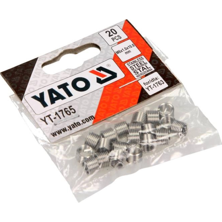 Gewindeeinsatz M6 1,0X10,8Mm 20-Tlg YT-1765 Gewindeeinsatz M6 1,0X10,8Mm 20-Tlg YT-1765
