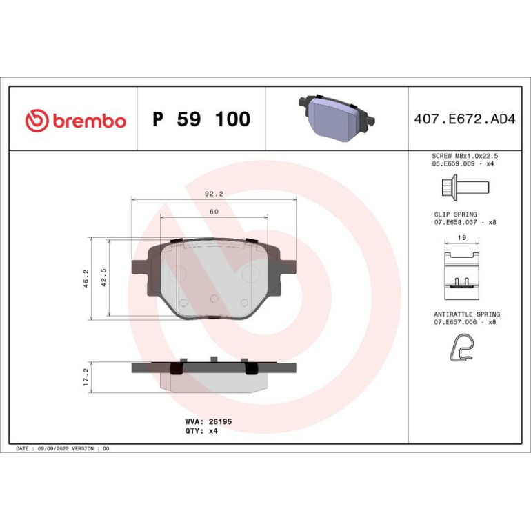 BREMBO Bremsklötze HA P 59 100 BREMBO Bremsklötze HA P 59 100