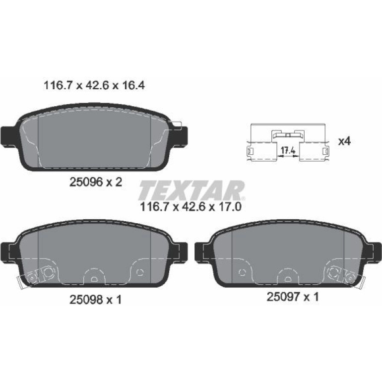 Bremsbelagsatz Opel T. Astra J 09-/Zafira C 11- Scheibe 292Mm 2509602 Bremsbelagsatz Opel T. Astra J 09-/Zafira C 11- Scheibe 292Mm 2509602