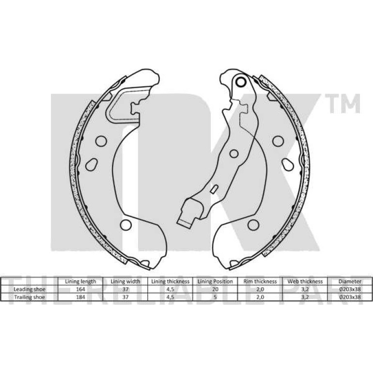 Bremsbacken Renault Clio/Modus 04 2722693 Bremsbacken Renault Clio/Modus 04 2722693
