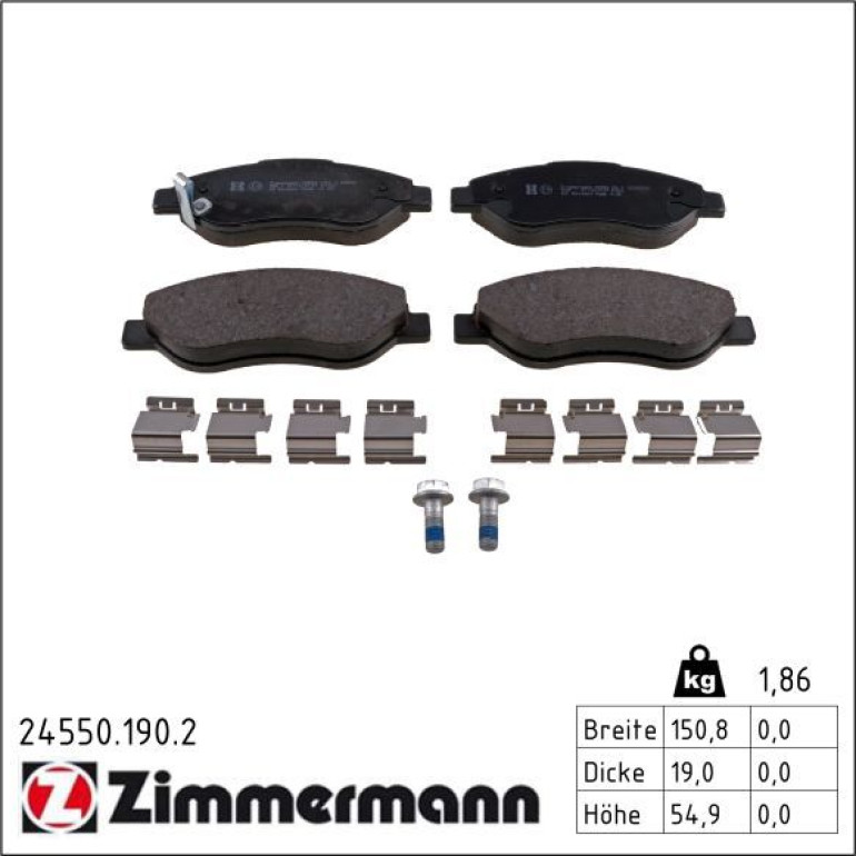 ZIMMERMANN Bremsbeläge 24550.190.2 ZIMMERMANN Bremsbeläge 24550.190.2