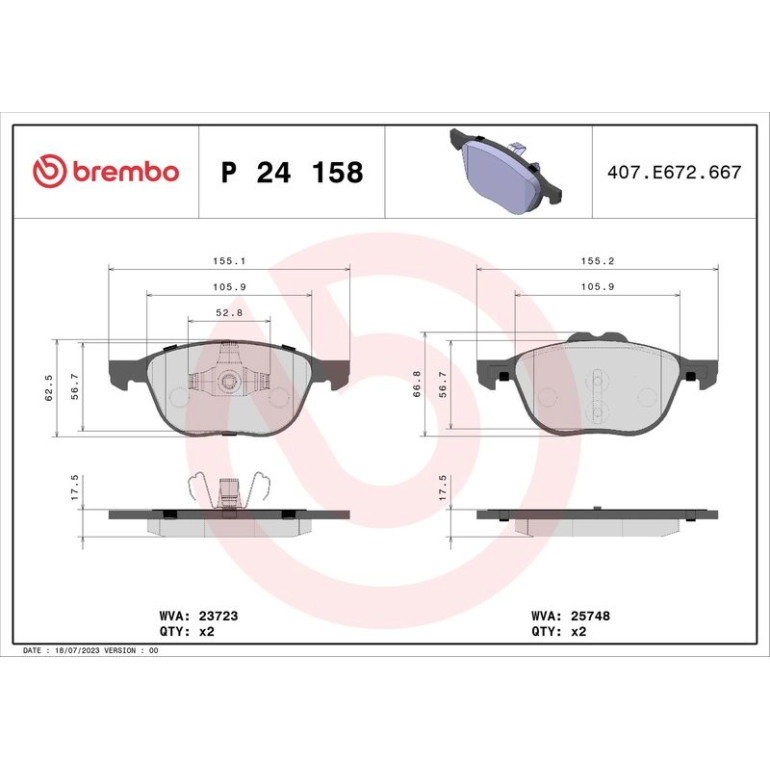 BREMBO Bremsklötze VA P 24 158 BREMBO Bremsklötze VA P 24 158