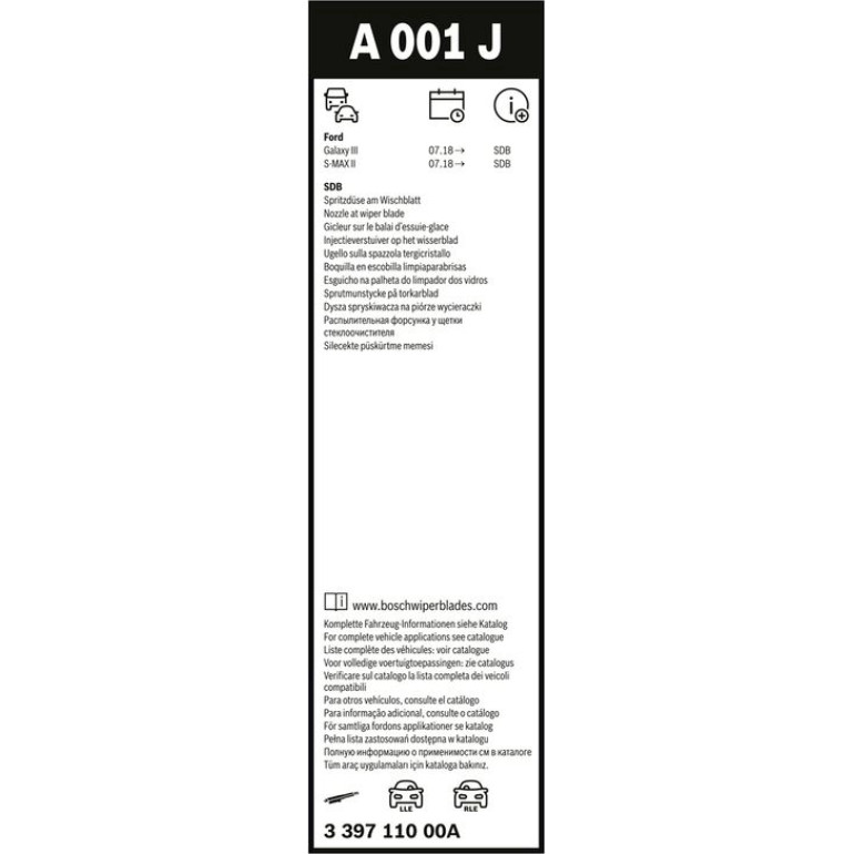 A001J BOSCH JET Blade unbeheizt 3 397 110 00A A001J BOSCH JET Blade unbeheizt 3 397 110 00A
