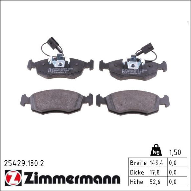 ZIMMERMANN Bremsbeläge 25429.180.2 ZIMMERMANN Bremsbeläge 25429.180.2