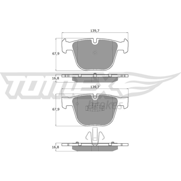 TOMEX brakes Bremsbelagsatz, Scheibenbremse TX 16-67 TOMEX brakes Bremsbelagsatz, Scheibenbremse TX 16-67