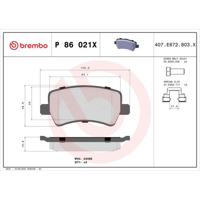 BREMBO Bremsklötze Xtra HA P 86 021X BREMBO Bremsklötze Xtra HA P 86 021X