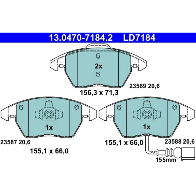 Bremsbelagsatz Vw P. Caddy/Eos/Golf/Jetta/Passat/Polo 03- Keramik 13.0470-7184.2 Bremsbelagsatz Vw P. Caddy/Eos/Golf/Jetta/Passat/Polo 03- Keramik 13.0470-7184.2