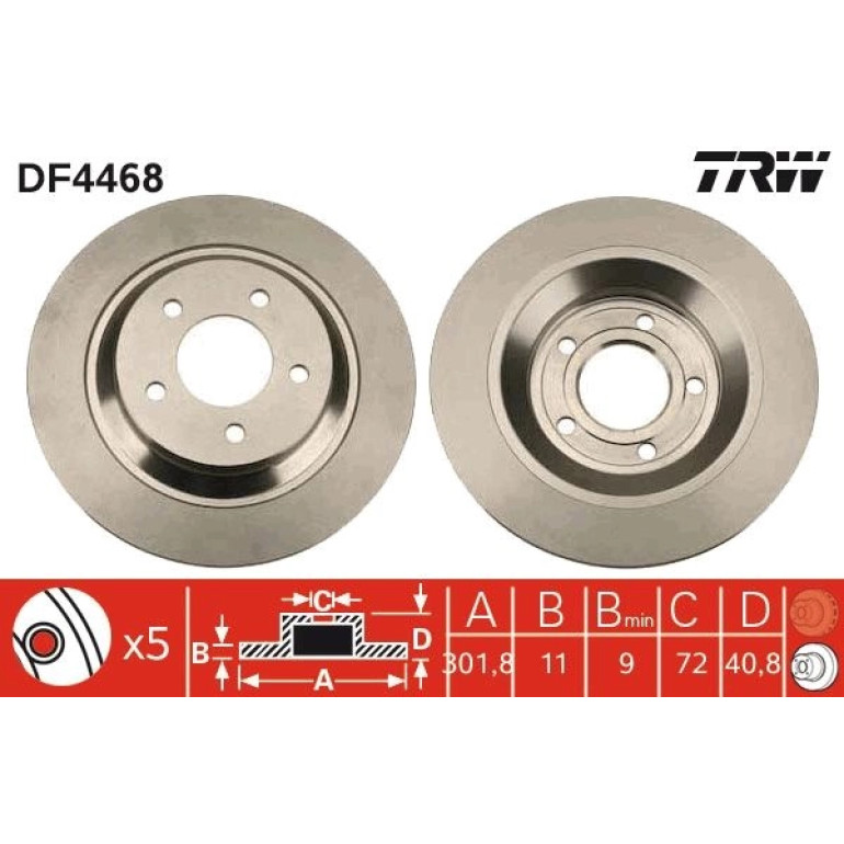 Bremsscheibe Mazda T. 5 DF4468 Bremsscheibe Mazda T. 5 DF4468