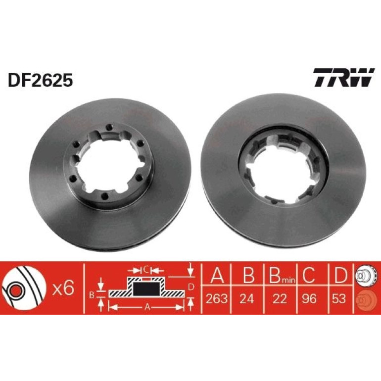 85 481 057 Bremsscheibe VA DF2625 85 481 057 Bremsscheibe VA DF2625