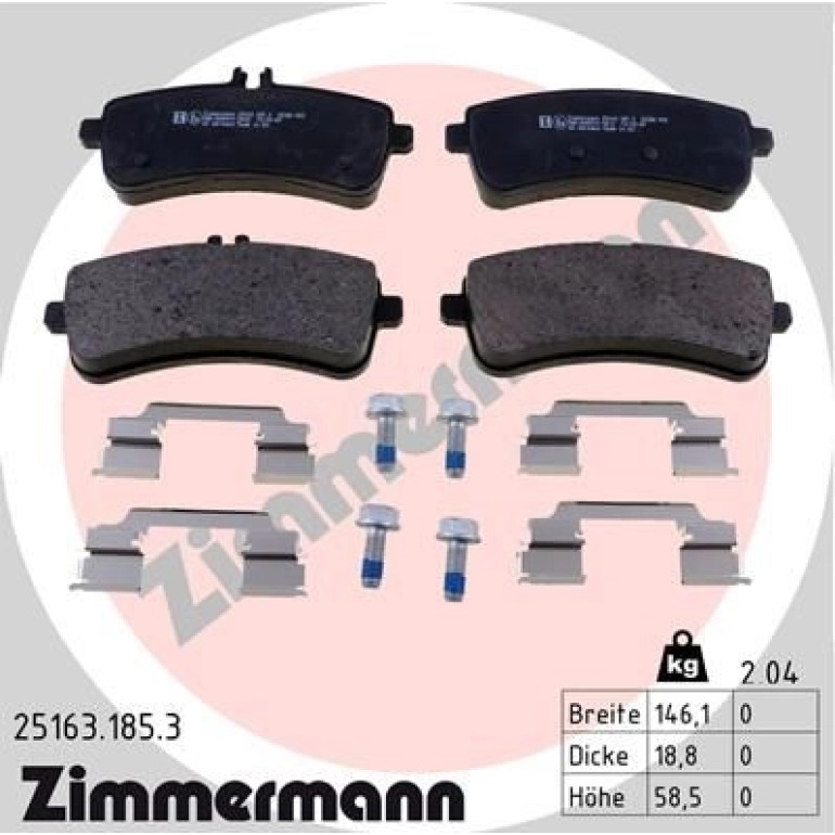 ZIMMERMANN Bremsbeläge 25163.185.3 ZIMMERMANN Bremsbeläge 25163.185.3