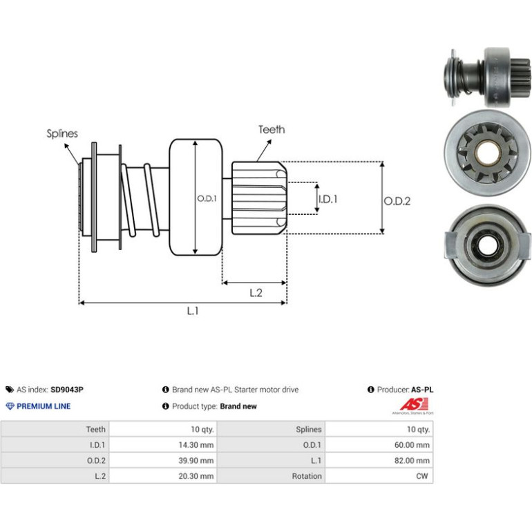 FREILAUFGETRIEBE, STARTER SD9043P