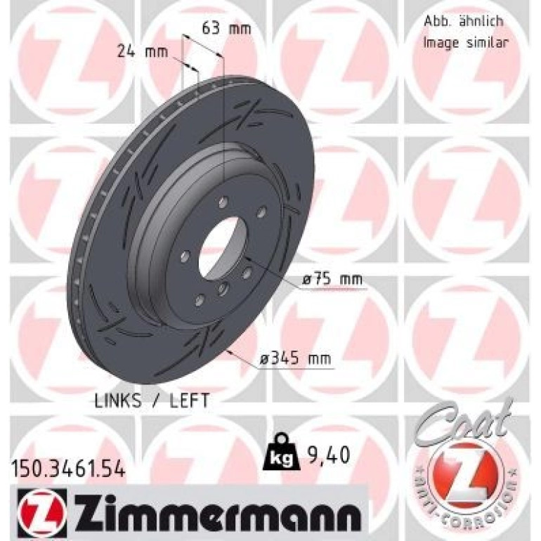 ZIMMERMANN Bremsscheibe 150.3461.54 ZIMMERMANN Bremsscheibe 150.3461.54