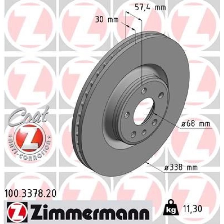 ZIMMERMANN Bremsscheibe 100.3378.20 ZIMMERMANN Bremsscheibe 100.3378.20