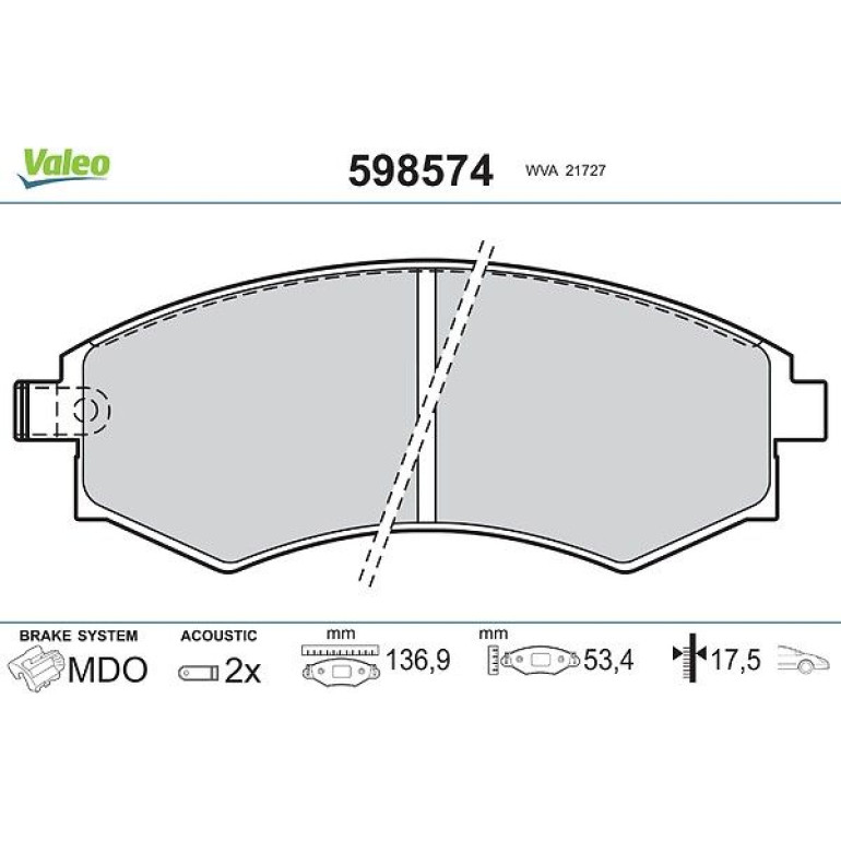 VALEO Bremsbeläge 598574 VALEO Bremsbeläge 598574