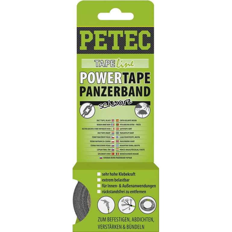 Petec Power Tape/Panzerband Schwarz 50 mm X 5 M SB-Karte 86105 Petec Power Tape/Panzerband Schwarz 50 mm X 5 M SB-Karte 86105
