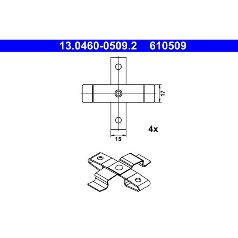 ATE Zubehörsatz, Scheibenbremsbelag 13.0460-0509.2 ATE Zubehörsatz, Scheibenbremsbelag 13.0460-0509.2