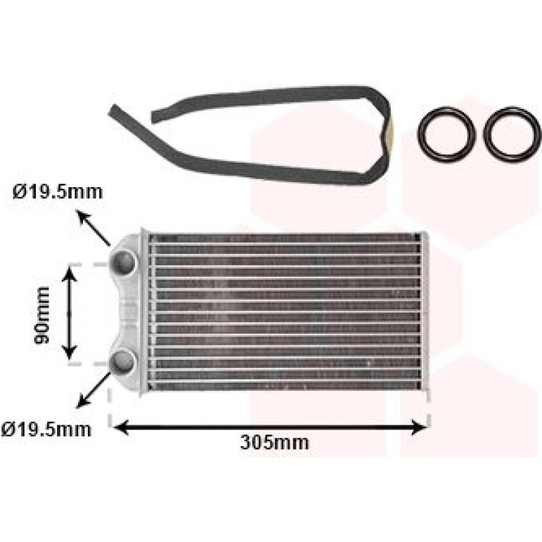 VAN WEZEL Wärmetauscher, Innenraumheizung 43006439 VAN WEZEL Wärmetauscher, Innenraumheizung 43006439