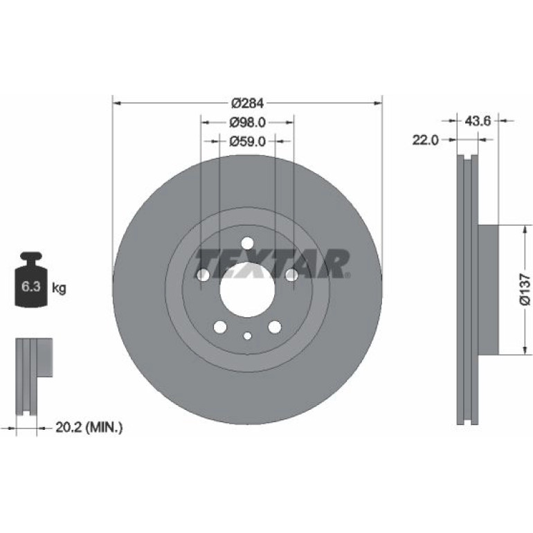 Bremsscheibe Alfa S. 147/156/Fiat Doblo 10- 284Mm 92046803 Bremsscheibe Alfa S. 147/156/Fiat Doblo 10- 284Mm 92046803