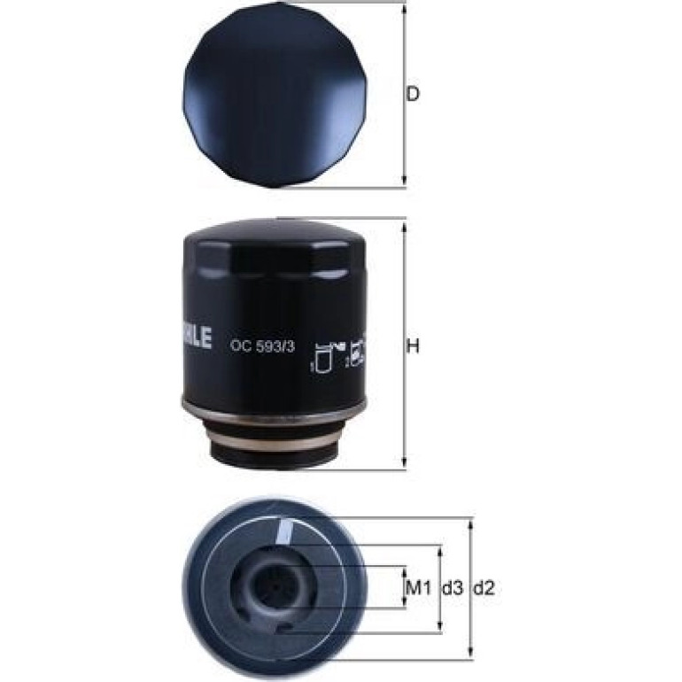 MAHLE Ölfilter OC 593/3 MAHLE Ölfilter OC 593/3