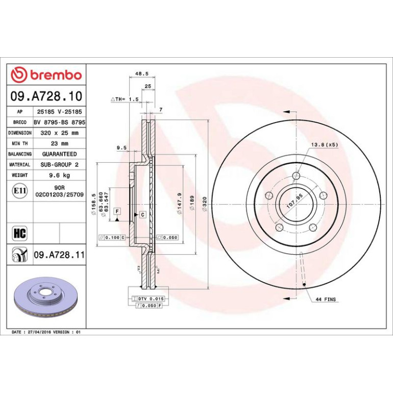 76 481 026 Bremsscheibe VA 09.A728.11 76 481 026 Bremsscheibe VA 09.A728.11