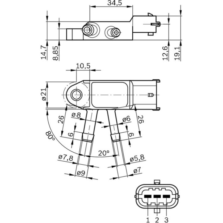 85 616 006 Sensor, Abgasdruck 0 281 002 772 85 616 006 Sensor, Abgasdruck 0 281 002 772